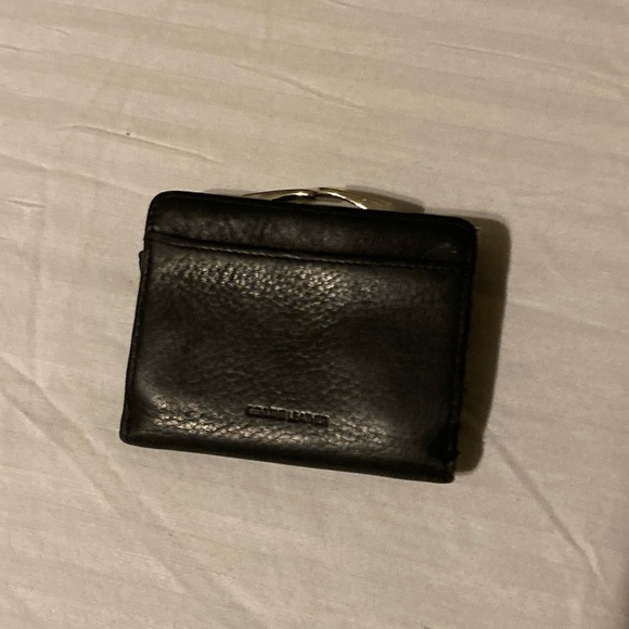 Vintage Black Leather Coin Purse Wallet - Picture 6 of 11